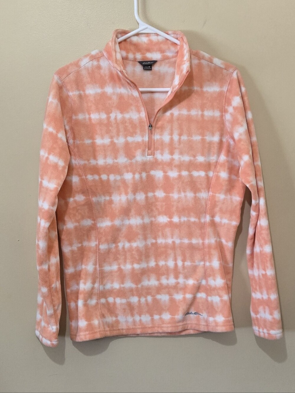 Eddie Bauer Peach Striped Fleece Sweater